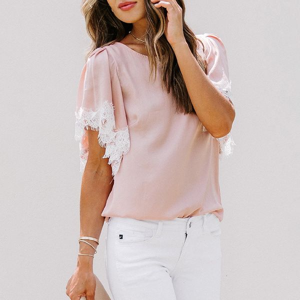 t-shirt t-shirt short sleeve shirt women's new 2021 summer lace round neck splicing pullover, White
t-shirt t-shirt short sleeve shirt women's new 2021 summer lace round neck splicing pullover, White