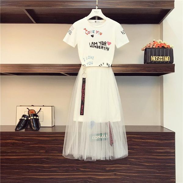 amolapha women summer letter print tshirt tees+mesh maxi skirts sets casual mesh long skirt two pieces set piece dress, White
amolapha women summer letter print tshirt tees+mesh maxi skirts sets casual mesh long skirt two pieces set piece dress, White