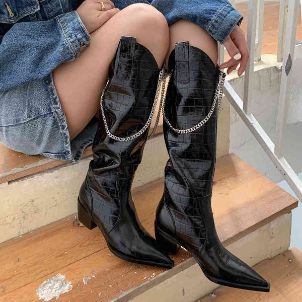 boots women's boots with legitimate leather and metal chains, western cowboy shoes thick heels, for autumn winter, , 00tx, Black
boots women's boots with legitimate leather and metal chains, western cowboy shoes thick heels, for autumn winter, , 00tx, Black