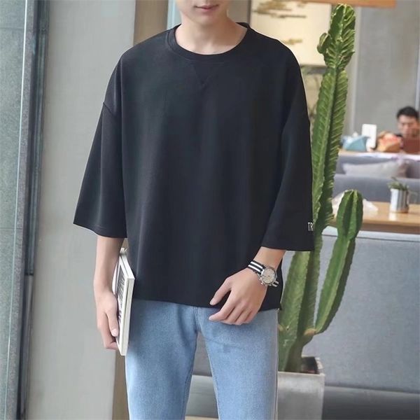 men's t-shirts quarter summer fashion short korean round neck half t-shirt with loose middle sleeve yjjs, White;black
men's t-shirts quarter summer fashion short korean round neck half t-shirt with loose middle sleeve yjjs, White;black