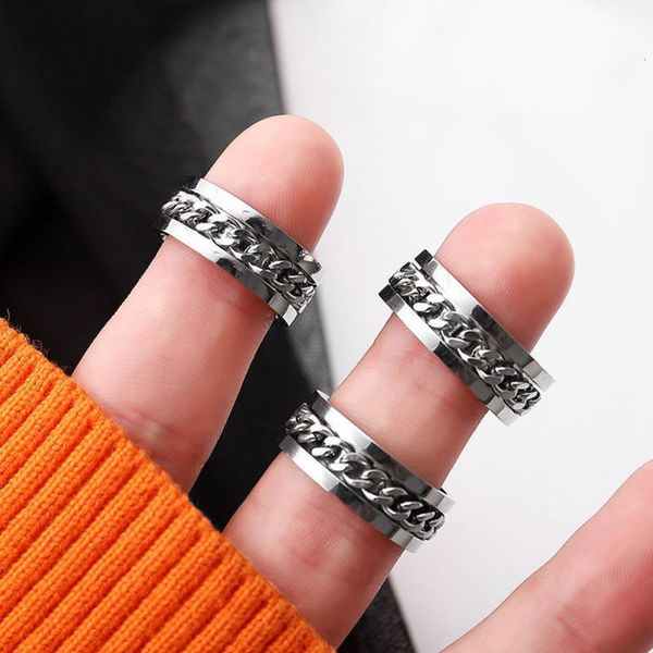 ins fashion brand men's personality rotation chain couple index finger tail ring titanium steel jewelry, Black
ins fashion brand men's personality rotation chain couple index finger tail ring titanium steel jewelry, Black