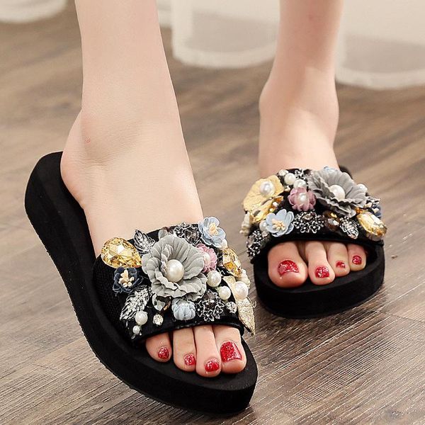 slippers pearl flower female summer fashion outside sandals slip non-slip beach shoes seaside and, Black
slippers pearl flower female summer fashion outside sandals slip non-slip beach shoes seaside and, Black