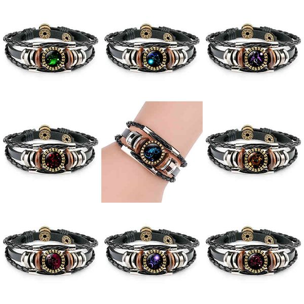 vintage 12 zodiac sign charm bracelet for women men horoscope multi layered leather wrap bangle fashion jewelry gift, Golden;silver
vintage 12 zodiac sign charm bracelet for women men horoscope multi layered leather wrap bangle fashion jewelry gift, Golden;silver