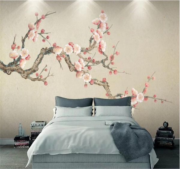 large custom home decoration wallpaper mural plum blossom hand-painted flowers and birds background wall wallpapers
large custom home decoration wallpaper mural plum blossom hand-painted flowers and birds background wall wallpapers