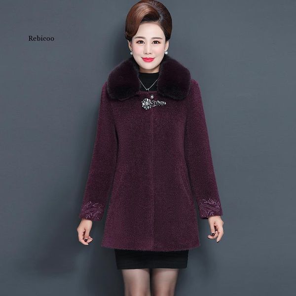 women's wool & blends winter coat women autumn mother dress middle-aged and elderly woolen loose large size temperament big fur collar, Black
women's wool & blends winter coat women autumn mother dress middle-aged and elderly woolen loose large size temperament big fur collar, Black