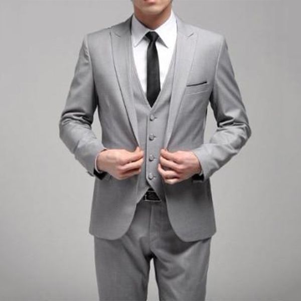 men's suits & blazers classic gray custom wedding for men suit tailors to measure man suit, bespoke tuxedo light grey jacket pants vest, White;black
men's suits & blazers classic gray custom wedding for men suit tailors to measure man suit, bespoke tuxedo light grey jacket pants vest, White;black