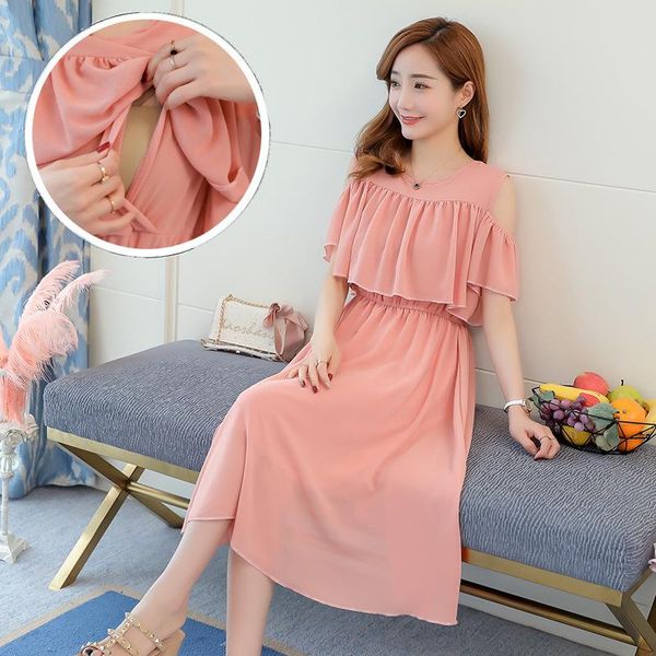 maternity dresses dress nursing breastfeeding pregnancy clothes summer ruffles collar pregnant women's loose chiffon outwear, White
maternity dresses dress nursing breastfeeding pregnancy clothes summer ruffles collar pregnant women's loose chiffon outwear, White