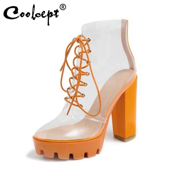 boots coolcept woman ankle pvc high platform cool women summer fashion shoes party footwear size 34-41, Black
boots coolcept woman ankle pvc high platform cool women summer fashion shoes party footwear size 34-41, Black