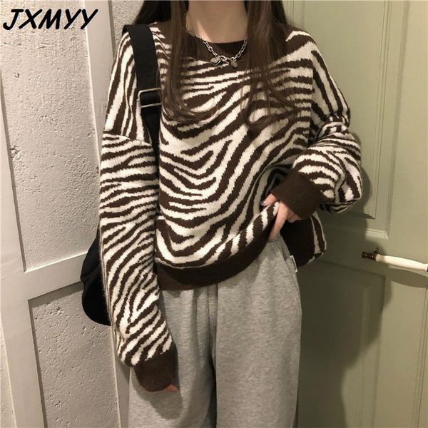 new fashion korean loose retro zebra pattern sweater crew neck sweater jxmyy 210412, White;black
new fashion korean loose retro zebra pattern sweater crew neck sweater jxmyy 210412, White;black