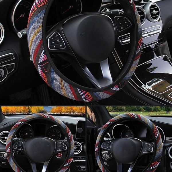 Steering Wheel Covers Universal Elastic Car Cover Ethnic Flax Without Inner Ring Band Grip
Steering Wheel Covers Universal Elastic Car Cover Ethnic Flax Without Inner Ring Band Grip