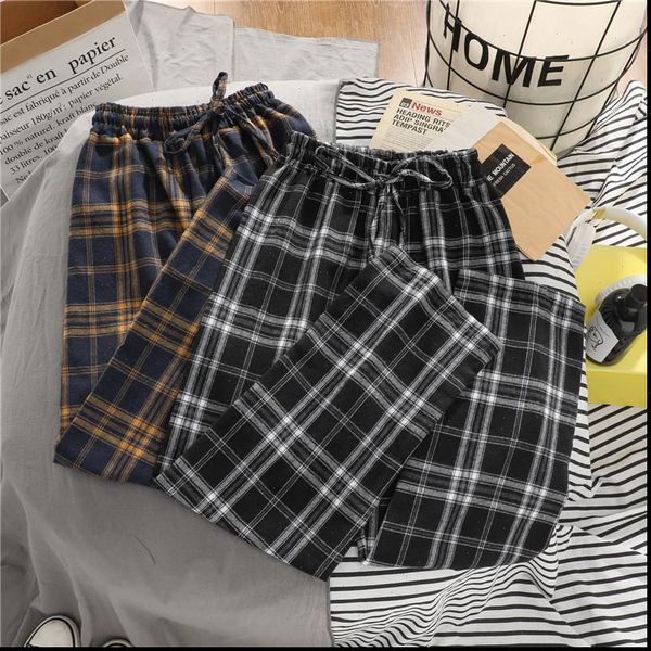 korean ins plaid loose womens pants lattice trousers casual wild straight leg harajuku student couple, Black;white
korean ins plaid loose womens pants lattice trousers casual wild straight leg harajuku student couple, Black;white