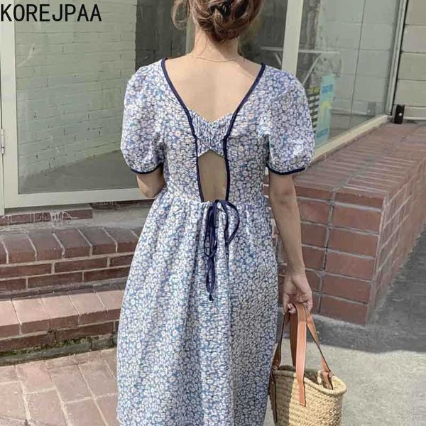 korejpaa women dress summer temperament square collar hollow open back lace-up waist floral textured puff sleeve vestidos 210526, Black;gray
korejpaa women dress summer temperament square collar hollow open back lace-up waist floral textured puff sleeve vestidos 210526, Black;gray