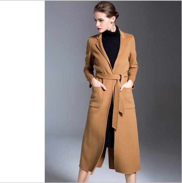 women's trench coats camel color winter woman cashmere coat england style lady notched belt woolen overcoating split elegant long outer, Tan;black
women's trench coats camel color winter woman cashmere coat england style lady notched belt woolen overcoating split elegant long outer, Tan;black