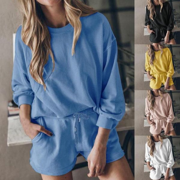 women's tracksuits 2021 women two-piece sportswear o-neck pant suits sweatshirt elastic high waist shorts solid color sets, Gray
women's tracksuits 2021 women two-piece sportswear o-neck pant suits sweatshirt elastic high waist shorts solid color sets, Gray