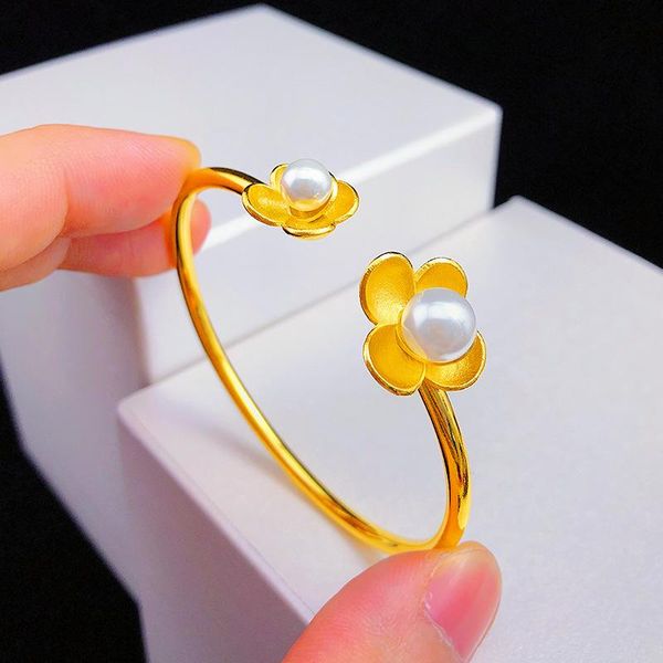 bangle butterfly flower pearl cuff 18k gold womens romantic anniversary gift, Black
bangle butterfly flower pearl cuff 18k gold womens romantic anniversary gift, Black