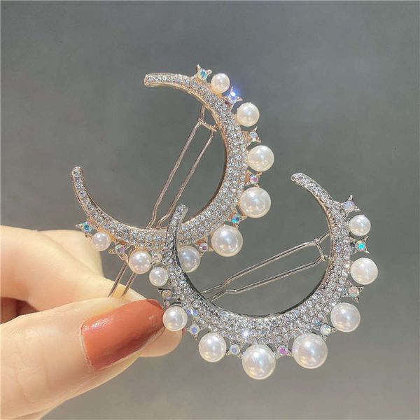 hairpin net red fashion rhinestone side frog moon shaped imitation pearl hairpin bangs clip, Golden;silver
hairpin net red fashion rhinestone side frog moon shaped imitation pearl hairpin bangs clip, Golden;silver