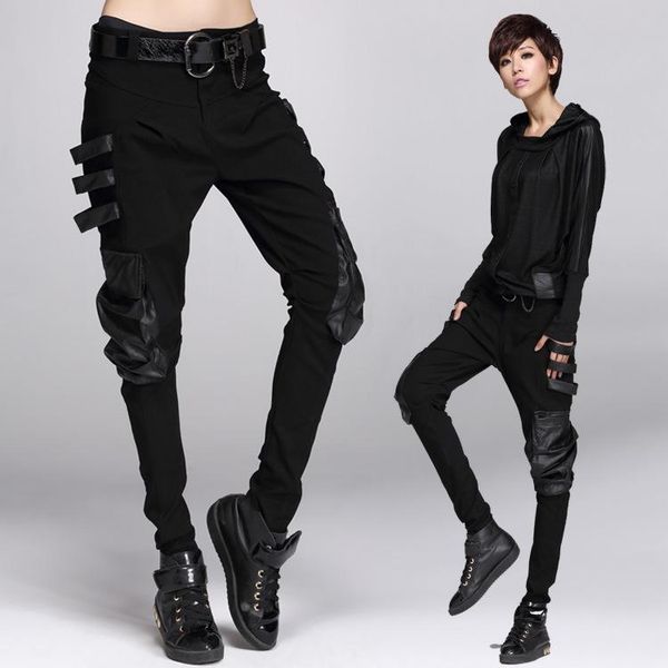 women's pants & capris fashion 2021 spring and autumn women harem faux leather patchwork european casual personality trouser for female, Black;white
women's pants & capris fashion 2021 spring and autumn women harem faux leather patchwork european casual personality trouser for female, Black;white