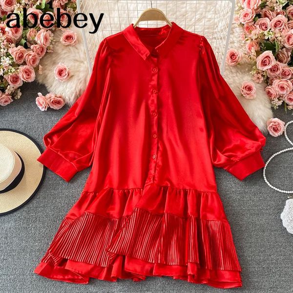 casual dresses 2021 spring autumn fashion turn down collar long sleeve dress ruffles single breasted solid color loose mid-long, Black;gray
casual dresses 2021 spring autumn fashion turn down collar long sleeve dress ruffles single breasted solid color loose mid-long, Black;gray
