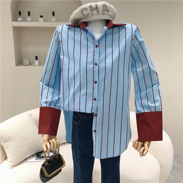 jackets spring summer female niche design stripe vertical retro-long shirt with top, Black;brown
jackets spring summer female niche design stripe vertical retro-long shirt with top, Black;brown