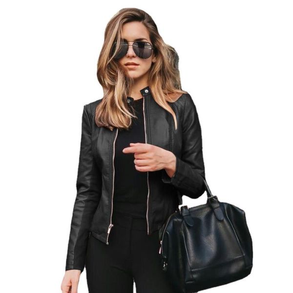 women's suits & blazers the fall/winter 2021 fashion leather suit jacket zipper slim short locomotive, White;black
women's suits & blazers the fall/winter 2021 fashion leather suit jacket zipper slim short locomotive, White;black