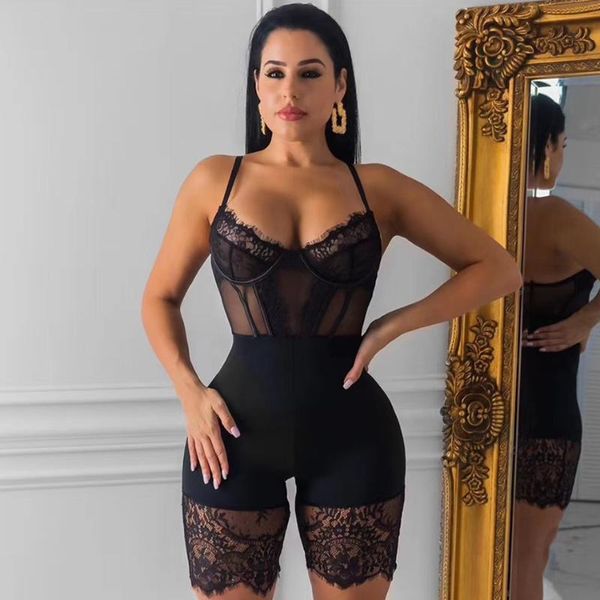 women's jumpsuits & rompers 2021 black skinny spaghetti strap sleeveless street women bar club bandage lace playsuit body femme clothes, Black;white
women's jumpsuits & rompers 2021 black skinny spaghetti strap sleeveless street women bar club bandage lace playsuit body femme clothes, Black;white