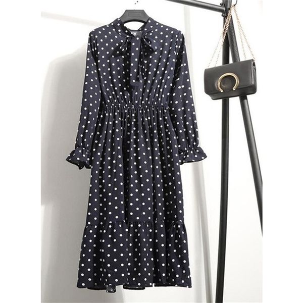 women casual autumn dress korean style vintage floral printed chiffon shirt dress long sleeve bow midi summer dress vestido 210915, Black;gray
women casual autumn dress korean style vintage floral printed chiffon shirt dress long sleeve bow midi summer dress vestido 210915, Black;gray