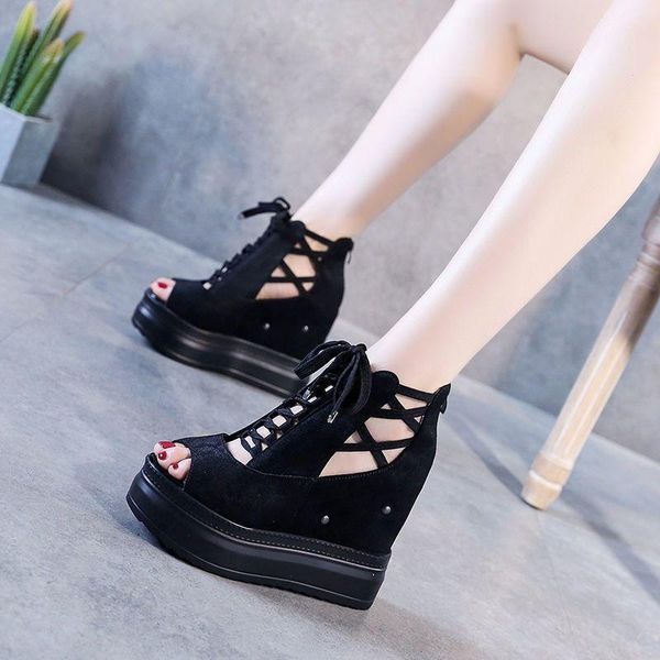 women sandals summer platform wedges shoes woman super high heels open slides sandalias party, Black
women sandals summer platform wedges shoes woman super high heels open slides sandalias party, Black