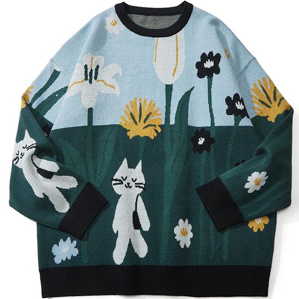 men's vests 2021 autumn winter harajuku sweater oversized o-neck cartoon knitted casual cardigan fashion pullovers clothing, Black;white
men's vests 2021 autumn winter harajuku sweater oversized o-neck cartoon knitted casual cardigan fashion pullovers clothing, Black;white