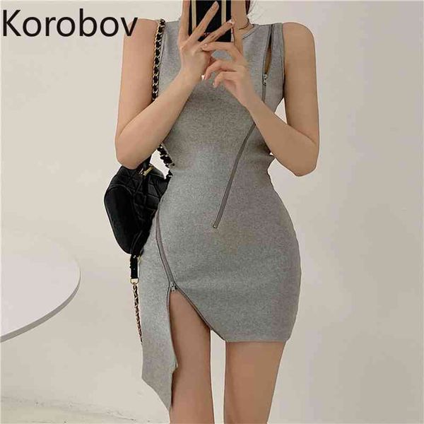 korobov women knitted dress new fashion vintage zipper female dresses sleeveless slim vestidos femme 210430, Black;gray
korobov women knitted dress new fashion vintage zipper female dresses sleeveless slim vestidos femme 210430, Black;gray