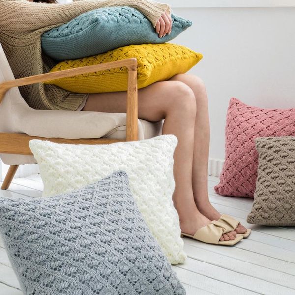 cushion/decorative pillow solid color knitting prismatic holes cushion cover nordic home decorative case soft covers for sofa bed
cushion/decorative pillow solid color knitting prismatic holes cushion cover nordic home decorative case soft covers for sofa bed