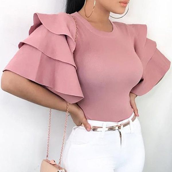 womens short sleeve blouse peplum summer ladies long office shirts plus size ruffle femme women's blouses &, White
womens short sleeve blouse peplum summer ladies long office shirts plus size ruffle femme women's blouses &, White
