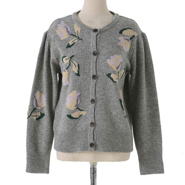 women white black gray sweater knitted floral long sleeve single-breasted o neck cardigans autumn m0116 210514
women white black gray sweater knitted floral long sleeve single-breasted o neck cardigans autumn m0116 210514