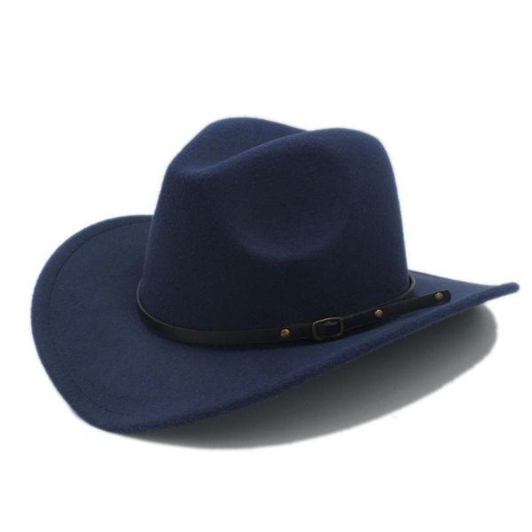 cloches retro wool women men western cowboy hat for gentleman cowgirl jazz cap with leather toca sombrero, Blue;gray
cloches retro wool women men western cowboy hat for gentleman cowgirl jazz cap with leather toca sombrero, Blue;gray