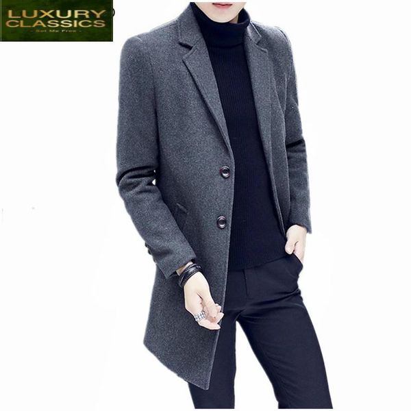 autumn wool jackets coat thick warm winter overcoat slim fit trench coats male casual long jacket erkek mont lwl638 men's & blends, Black
autumn wool jackets coat thick warm winter overcoat slim fit trench coats male casual long jacket erkek mont lwl638 men's & blends, Black