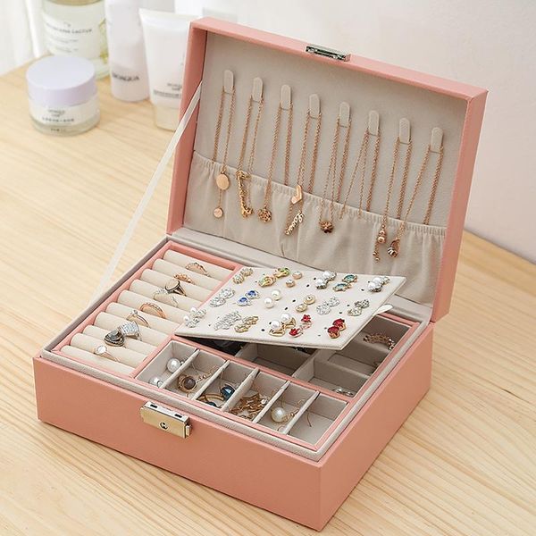 jewelry pouches, bags double-layer velvet box high capacity pu leather organizer display case necklace earrings storage, Pink;blue
jewelry pouches, bags double-layer velvet box high capacity pu leather organizer display case necklace earrings storage, Pink;blue