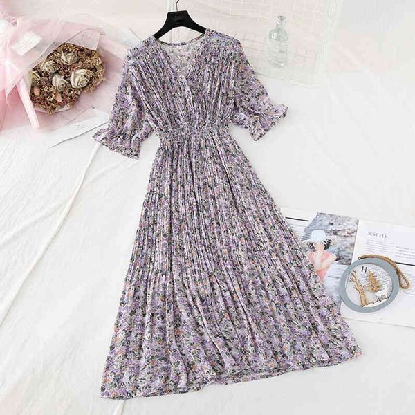 dresses summer women vintage floral print short sleeve female pleated chiffon elegant button party vestidos femme, Black;gray
dresses summer women vintage floral print short sleeve female pleated chiffon elegant button party vestidos femme, Black;gray
