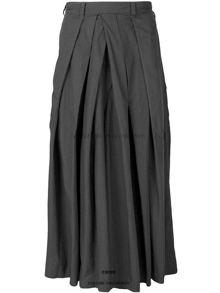 men's pants men's spring and autumn fashion personality drape skirt loose casual wide leg large size clothing, Black