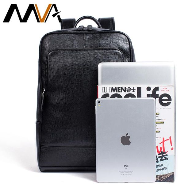 backpack mva genuine leather back pack knapsack bag lapbusiness day leisure rucksack 8110