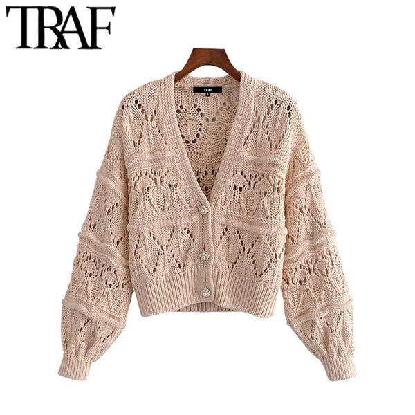 women fashion with faux pearl buttons cropped knit cardigan sweater vintage long sleeve female outerwear chic 210507, White
women fashion with faux pearl buttons cropped knit cardigan sweater vintage long sleeve female outerwear chic 210507, White