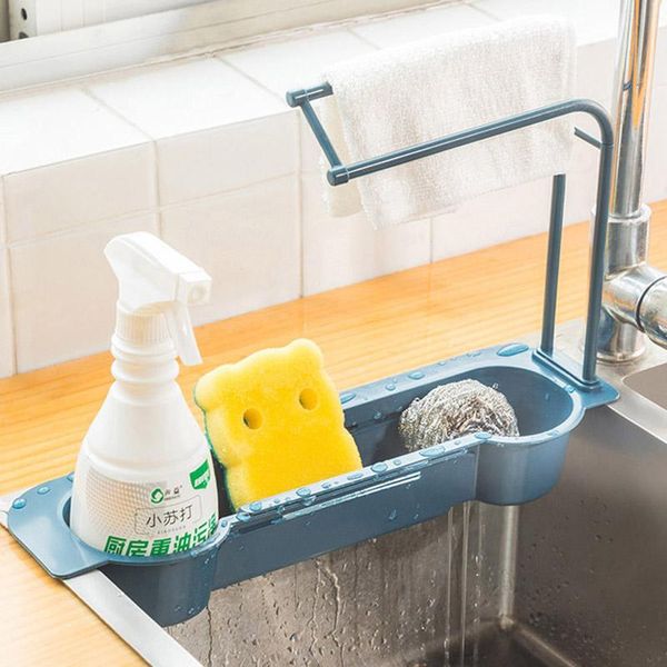 kitchen storage & organization sink shelf soap sponge towel drain basket rack adjustable faucet holder organizer tool 
kitchen storage & organization sink shelf soap sponge towel drain basket rack adjustable faucet holder organizer tool
