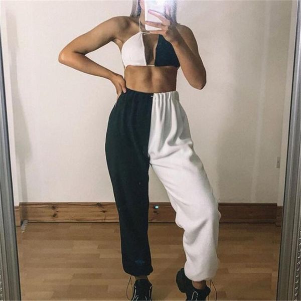 women's pants & capris high waist casual ldies sweatpants patchwork sporty harem spring autumn women loose streetwear trousers, Black;white
women's pants & capris high waist casual ldies sweatpants patchwork sporty harem spring autumn women loose streetwear trousers, Black;white