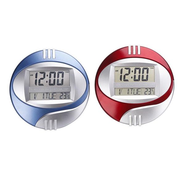 wall clocks 2pcs temperature display digital electronic clock lcd moderne calendar led bracket watch mute - blue & red
wall clocks 2pcs temperature display digital electronic clock lcd moderne calendar led bracket watch mute - blue & red