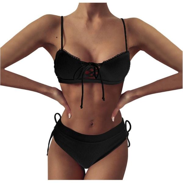 women's swimwear beach bathing suits bikini solid set swimsuit two piece filled bra beachwear swimming suit, White;black
women's swimwear beach bathing suits bikini solid set swimsuit two piece filled bra beachwear swimming suit, White;black