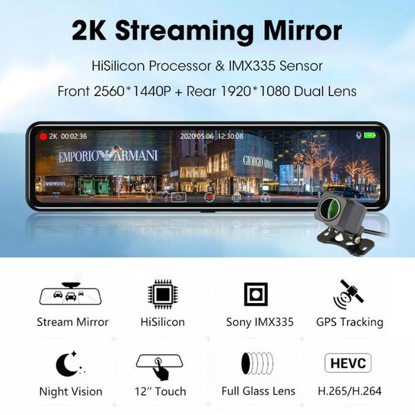 car dvr stream media rear view mirror full hd 12 inch 2k+1080p dash cam dual lens video recorder android gps camera dvrs
car dvr stream media rear view mirror full hd 12 inch 2k+1080p dash cam dual lens video recorder android gps camera dvrs