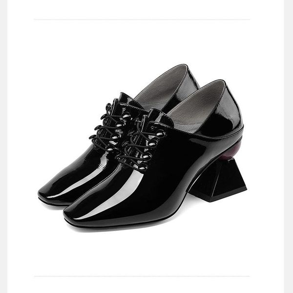 dress shoes fashion all natural leather deep mouth women's single 2021 high heels square head, Black
dress shoes fashion all natural leather deep mouth women's single 2021 high heels square head, Black