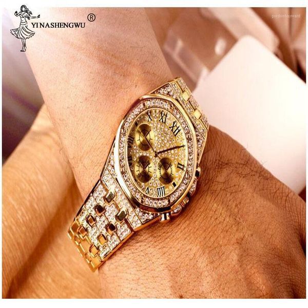 wristwatches 2021 iced out watch men hip hop luxury wristwatch diamond gold silver big dial clock calendar jewelry male gift zegarek meski, Slivery;brown
wristwatches 2021 iced out watch men hip hop luxury wristwatch diamond gold silver big dial clock calendar jewelry male gift zegarek meski, Slivery;brown
