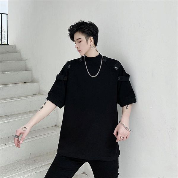 men's t-shirts male korean version singer street casual short sleeves white black t-shirt retro hip-hop multi-button large size
men's t-shirts male korean version singer street casual short sleeves white black t-shirt retro hip-hop multi-button large size