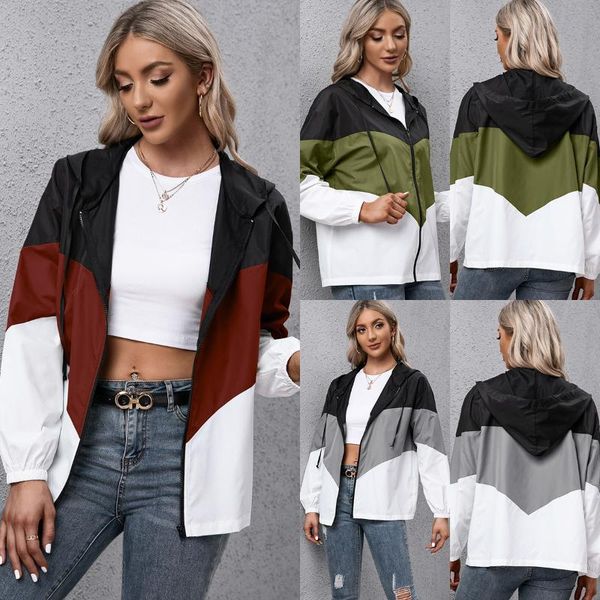women's jackets hooded jacket color block drawstring waterproof windproof raincoat for hiking zipper hoodies coats spring autumn, Black;brown
women's jackets hooded jacket color block drawstring waterproof windproof raincoat for hiking zipper hoodies coats spring autumn, Black;brown
