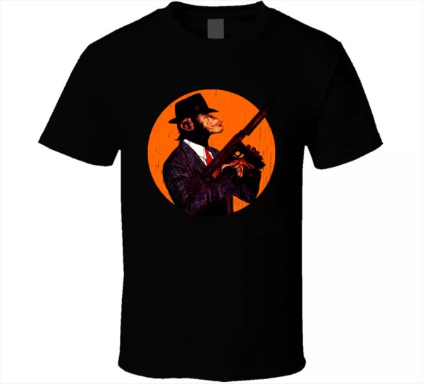 monkey with guns gangster machine vector art cartoon men's t shirt classic tee, White;black
monkey with guns gangster machine vector art cartoon men's t shirt classic tee, White;black