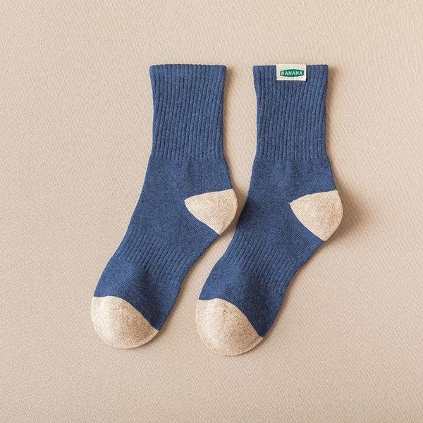 vyz autumn men's and winterleisure medium and sports color matching middle tube socks breathable men's socks, Black 
vyz autumn men's and winterleisure medium and sports color matching middle tube socks breathable men's socks, Black